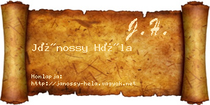 Jánossy Héla névjegykártya
